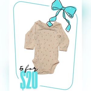 Carter's Cream Baby Onesie with Pink Accent